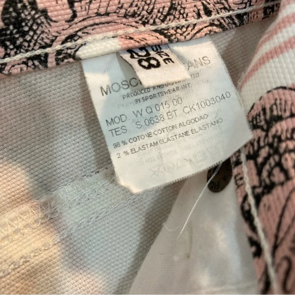 Moschino Jeans Pink Striped Boot Cut Printed Pants - Picture 12 of 12